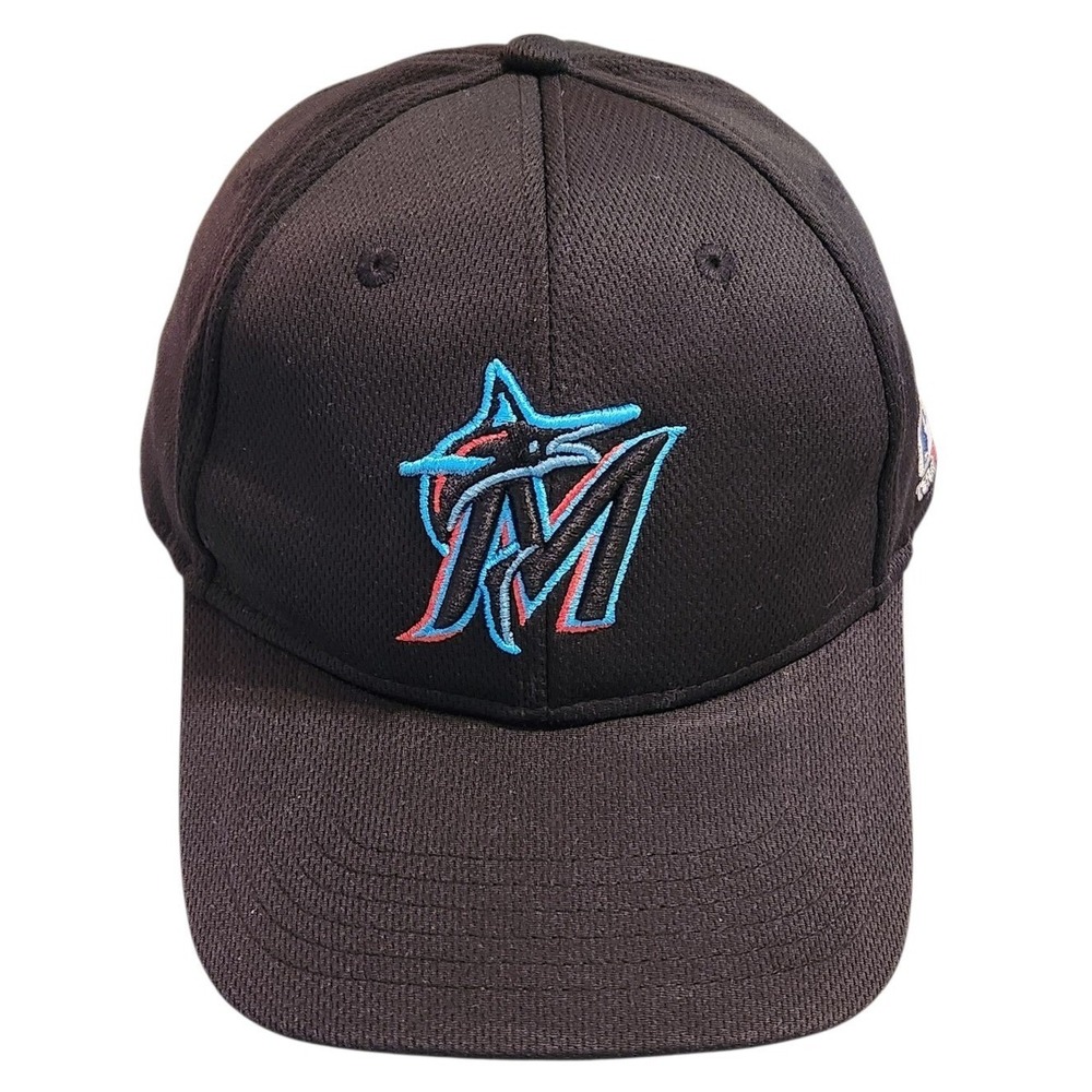 OC Sports MLB Miami Marlins Black Baseball Cap Adjustable